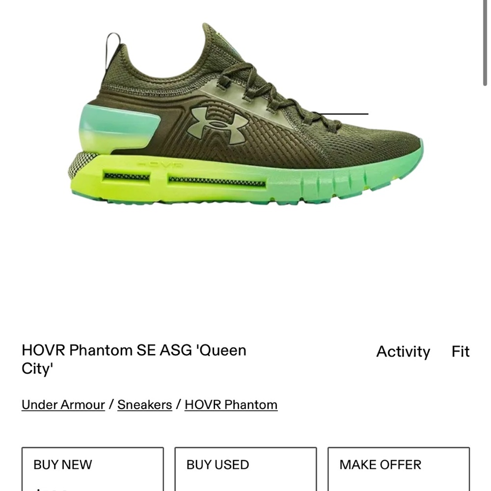 Under Armour Hovr Phantom Queen City Green Men's Size 10 (Nike, New Balance)